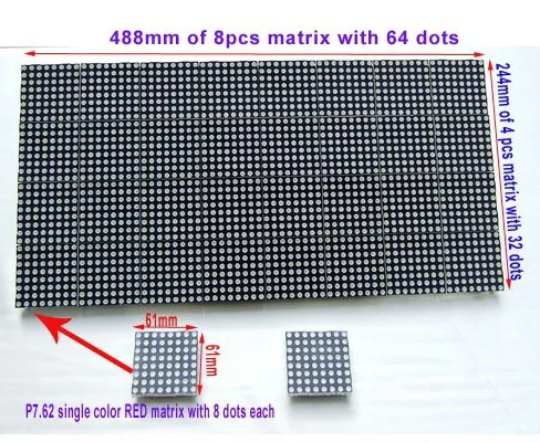 electronic indoor 7.62 matrix dots led panel modules |