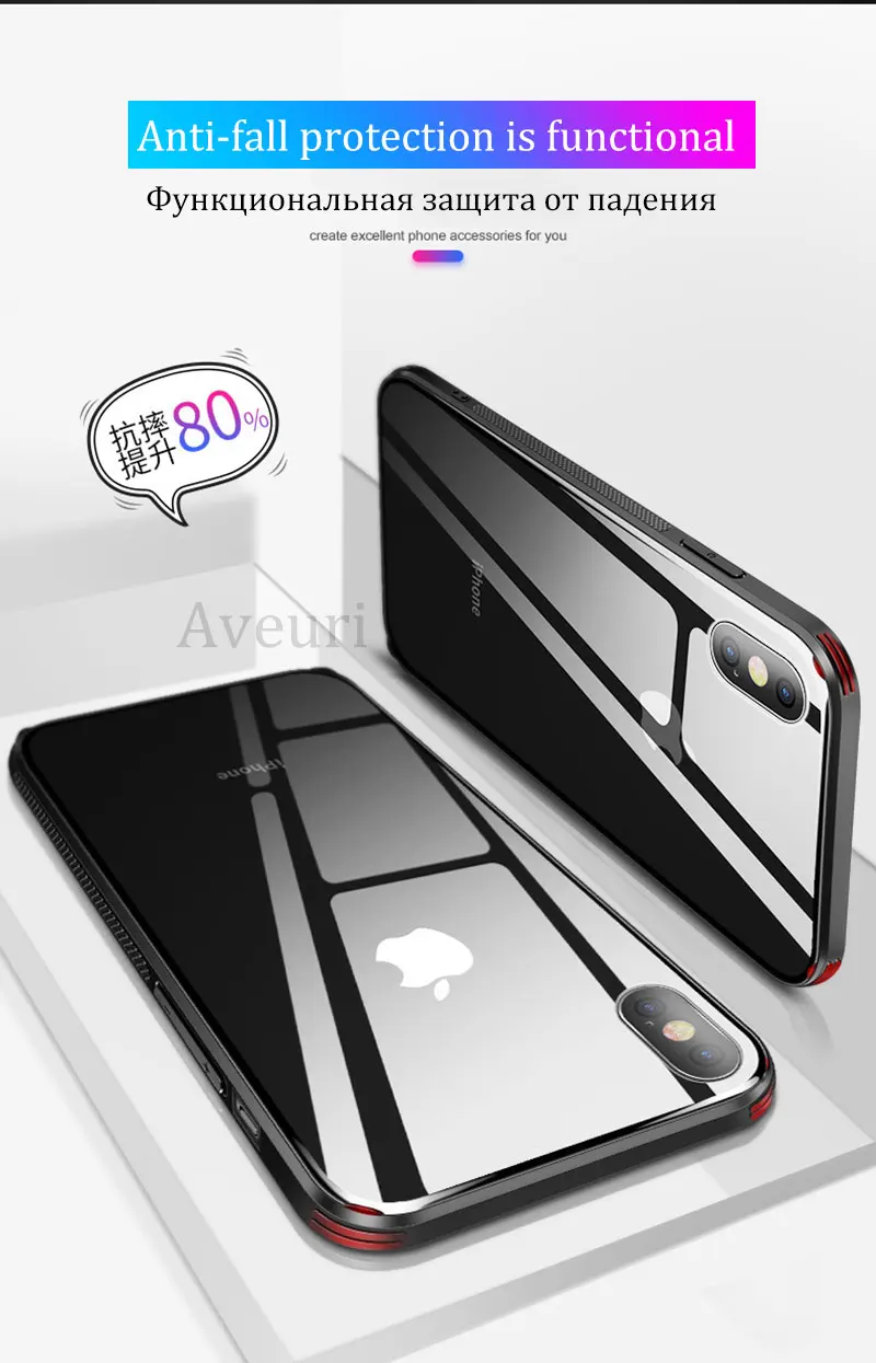 На iPhone 11 Pro Max iphone11 Прозрачный стеклянный чехол для телефона на iPhone 11 Pro Max iPhone X XR XS Max закаленное покрытие Чехлы для iPhone 6 S 6s 7 8 Plus Coque