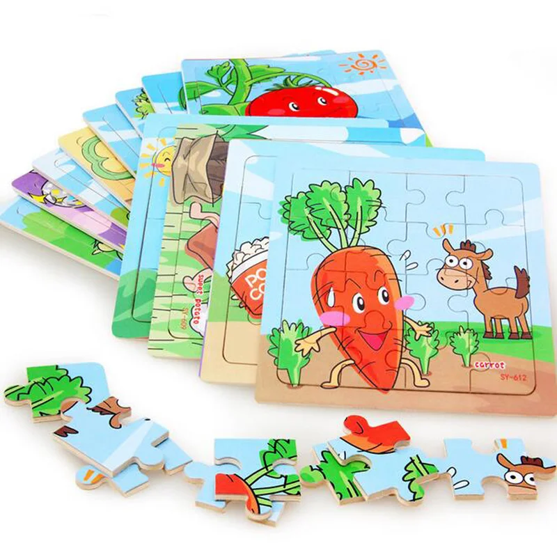 1 шт. креативные Детские Мультяшные деревянные овощные головоломки Ранние