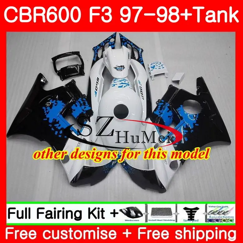 Корпус для HONDA CBR600F3 CBR600RR F3 CBR 600F3 FS 47SH20 CBR600 97 98 CBR600FS в продаже синие 600 1997 1998