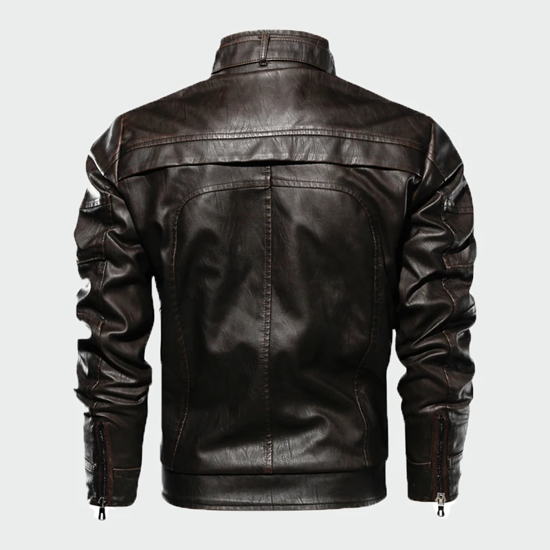 Мужские новые кожаные куртки мотоциклетное пальто из искусственной кожи мужские