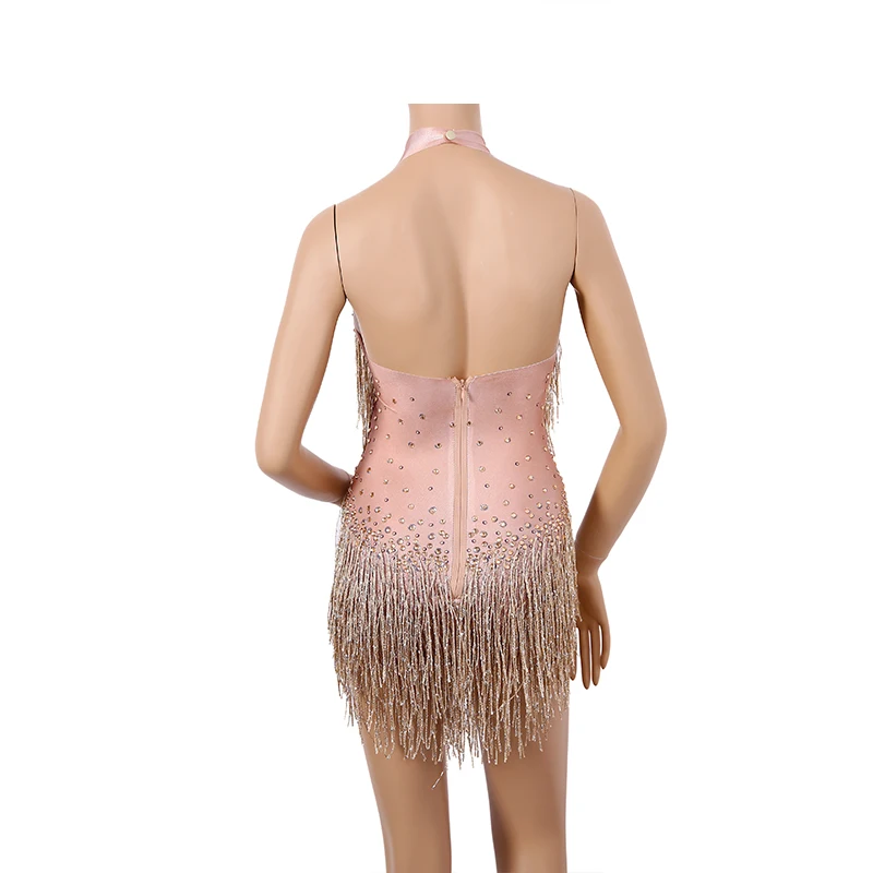 Christia Bella Bling Стразы с кисточками Боди женские сценические костюмы Сексуальная