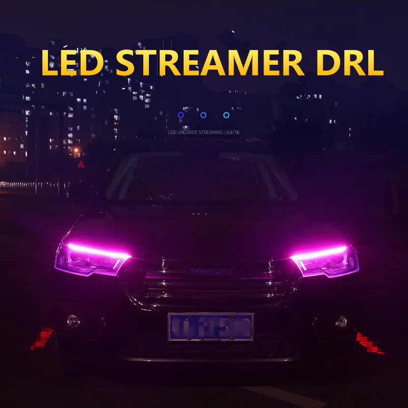45 см 60 Новый тонкий гибкий LED D R L для фары полосы дневного света с желтым сигналом