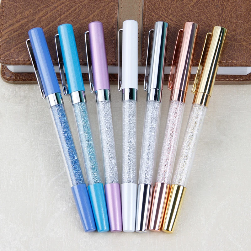 PHANTACI Creative Metal Crystal Diamond Ball Pen Set Stationery Refill 0.5mm Signature Ballpoint Pen for Office School Supplies