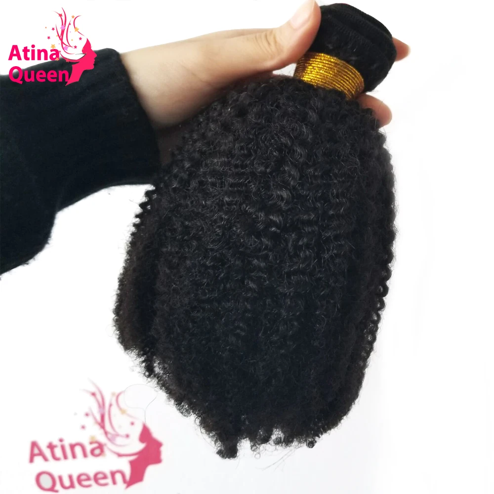 Монгольский плотно афро кудрявый вьющийся волос 3 человеческие волосы пряди с 13*4