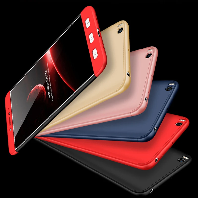 360 Degree 3 in 1 Full Body Hard PC Cover for Xiaomi mi5 5s 5X mi6 Protective Bag Matte Skin Case Redmi note 4 4x max 2 Capa |