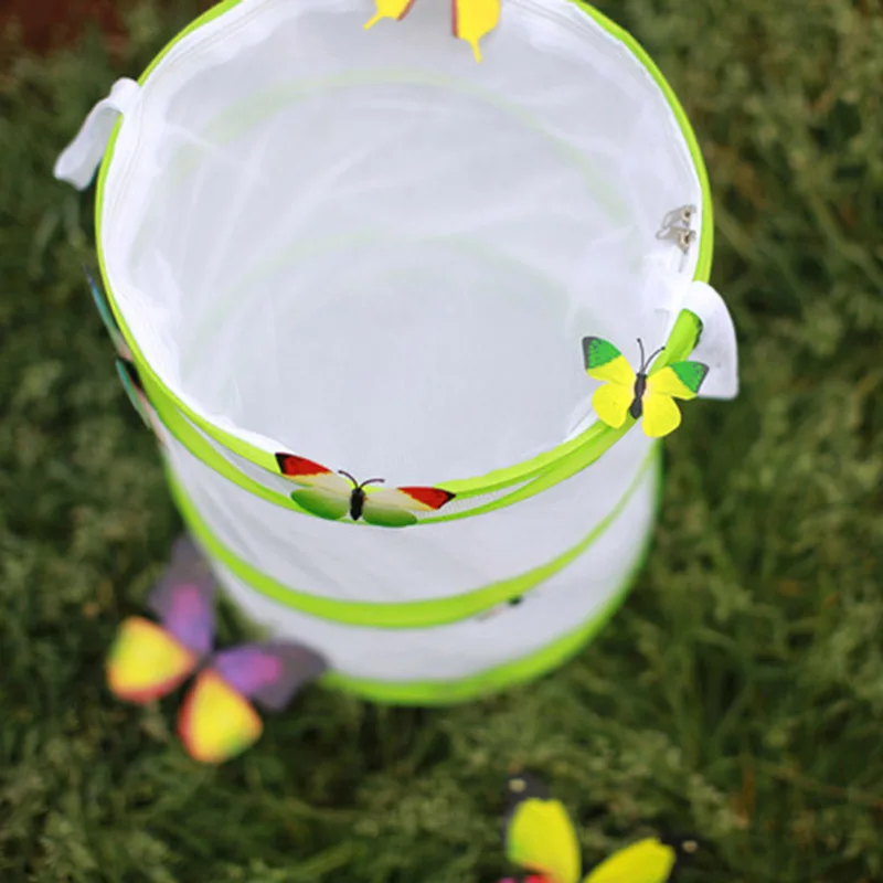 Складная сетчатая клетка для насекомых бабочек с ручкой и застежкой молнией