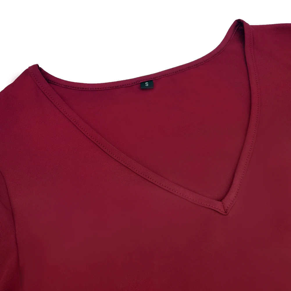 Повседневная осенне-зимняя посылка с длинными рукавами и v-образным вырезом |