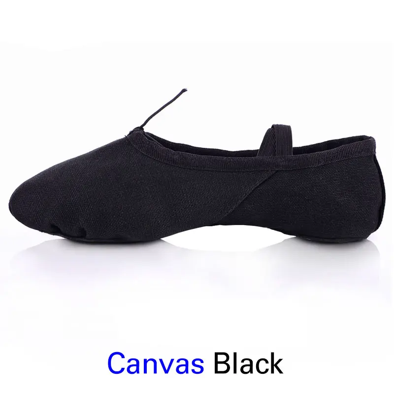 canvas black Новые детские танцевальные балетные туфли для взрослых, женские парусиновые тапочки для занятий йогой, для девушек, профессиональная джазовая обувь, 24-45 плюс, мягкие туфли для танцев для девушек - Цвет: canvas black