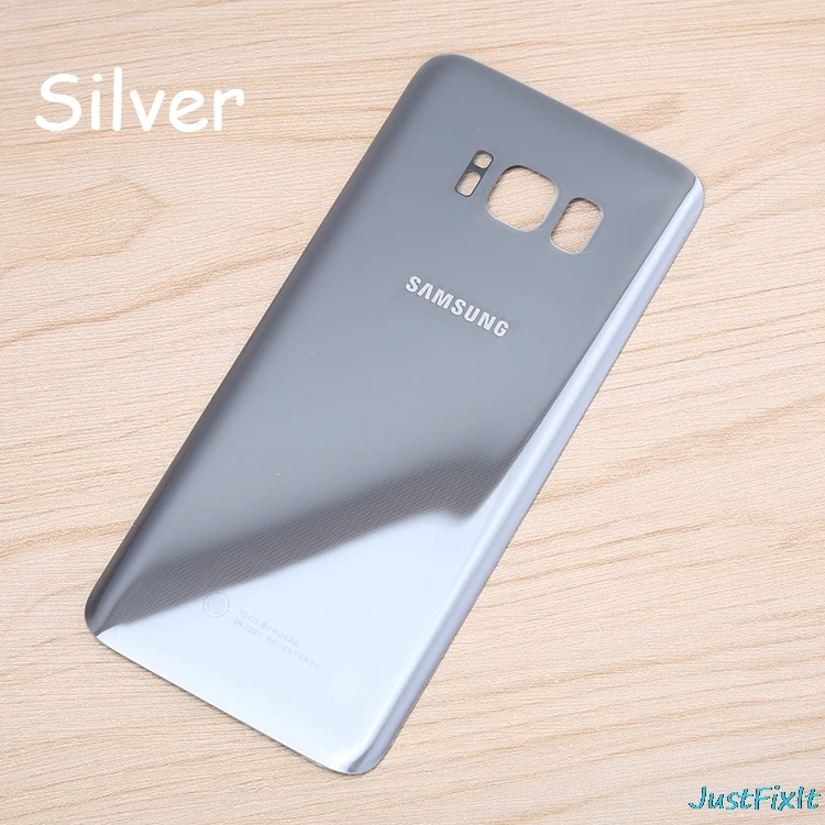 Для SAMSUNG Galaxy S8 S8 plus G955f G955U G950F G950A G950 задняя крышка батарейного отсека задняя стеклянная крышка Корпус чехол Замена батарейного отсека - Цвет: Silver