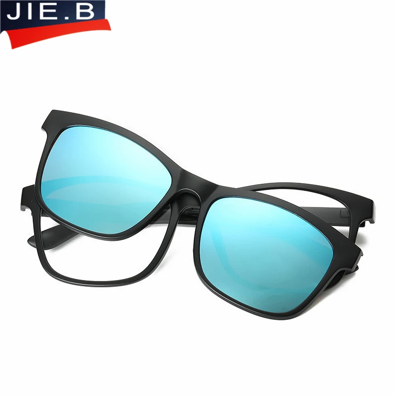 Поляризационные магнитные мужские очки с клипсой для близорукости легкие