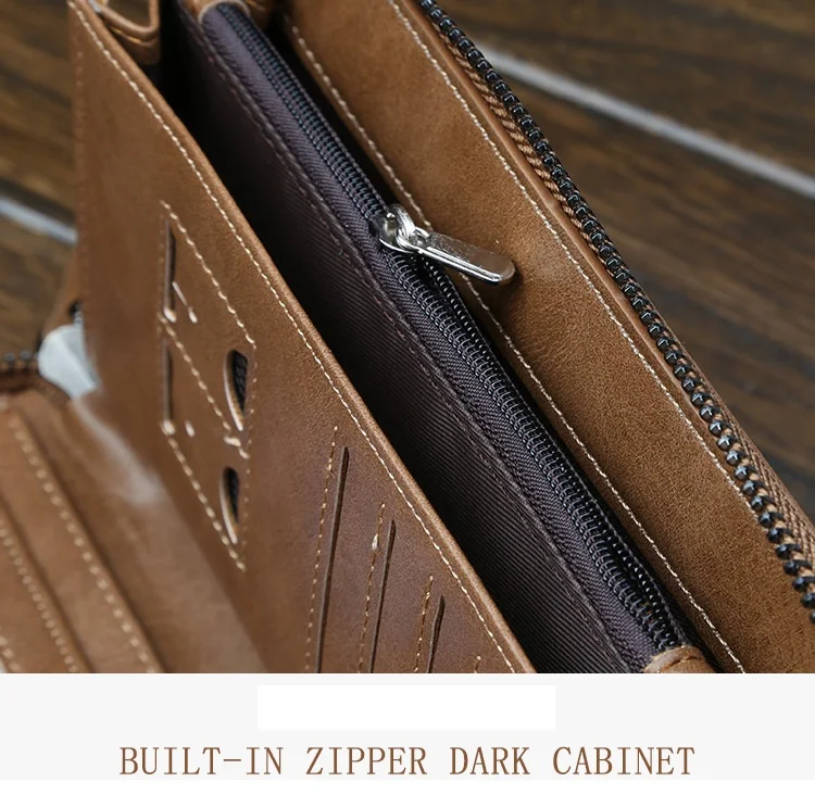 Baellerry 2018 New Style PU Leather Vintage Long Section Wallets For Men Male Clutch With Handle Strap | Багаж и сумки