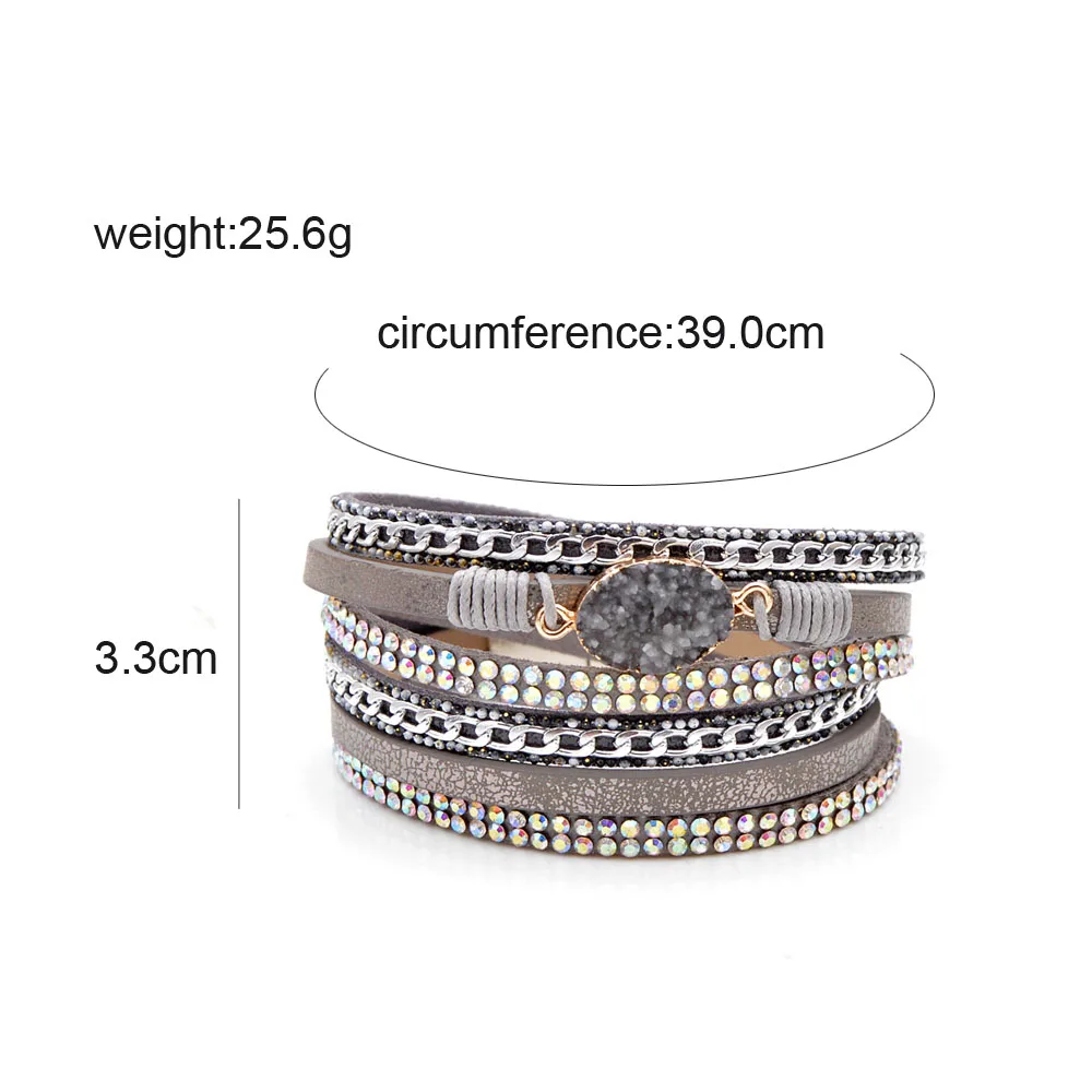 CINDY XIANG 3 Colors Available Natural Stone Leater Bracelets For Women And Men Unisex Cuff Bangles Fashion Twisted Bangle Gift