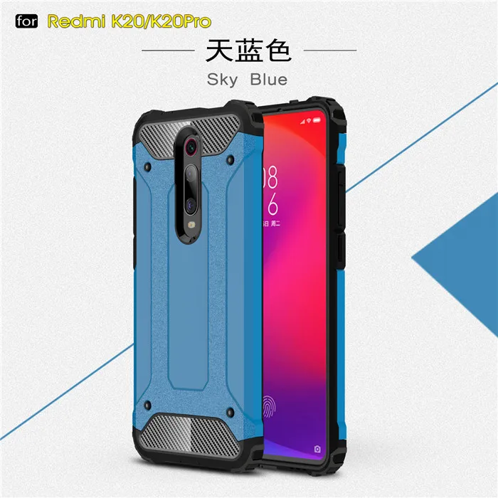 sky blue Для Xiao mi Red mi K20 Pro Чехол сверхпрочный ударопрочный Жесткий PC+ TPU Прочный двухслойный защитный чехол для Xiaomi mi 9T mi 9T задняя крышка - Цвет: sky blue
