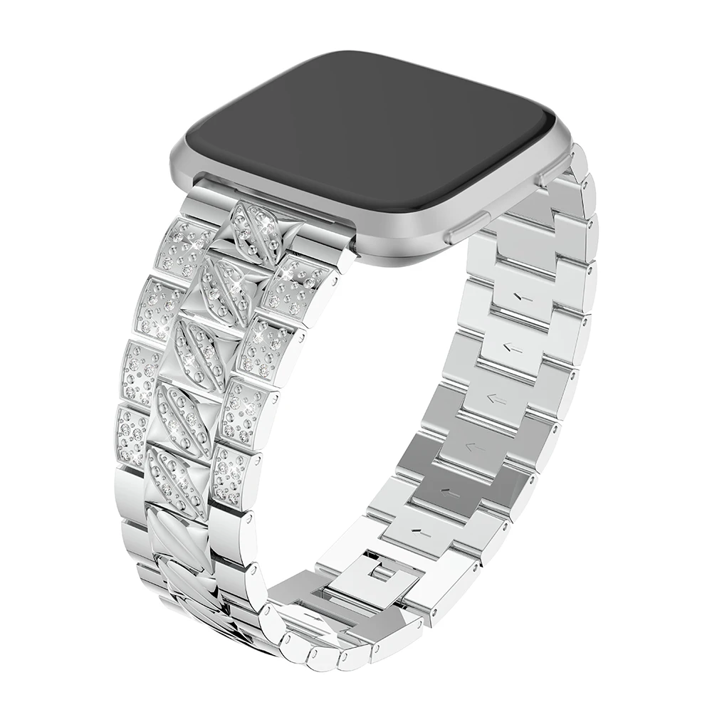 Ремешок для Fitbit Versa ремешки для женщин замена металла Bling Браслеты Для Fitbit Versa аксессуары со стразами