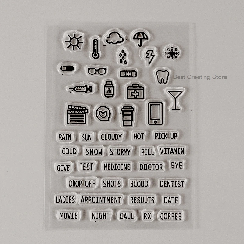 Мини штампы для дневника прозрачные планировщика журнала|stamp clear|stamp stampstamps diary |