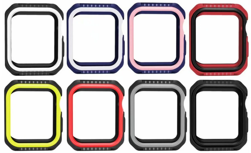 Жесткий защитный чехол из силикона и поликарбоната для Apple Watch 5, 4, 40 мм, 44 мм, защитный чехол-бампер для iWatch Band Series 3, 2, 1, 38 мм, 42 мм