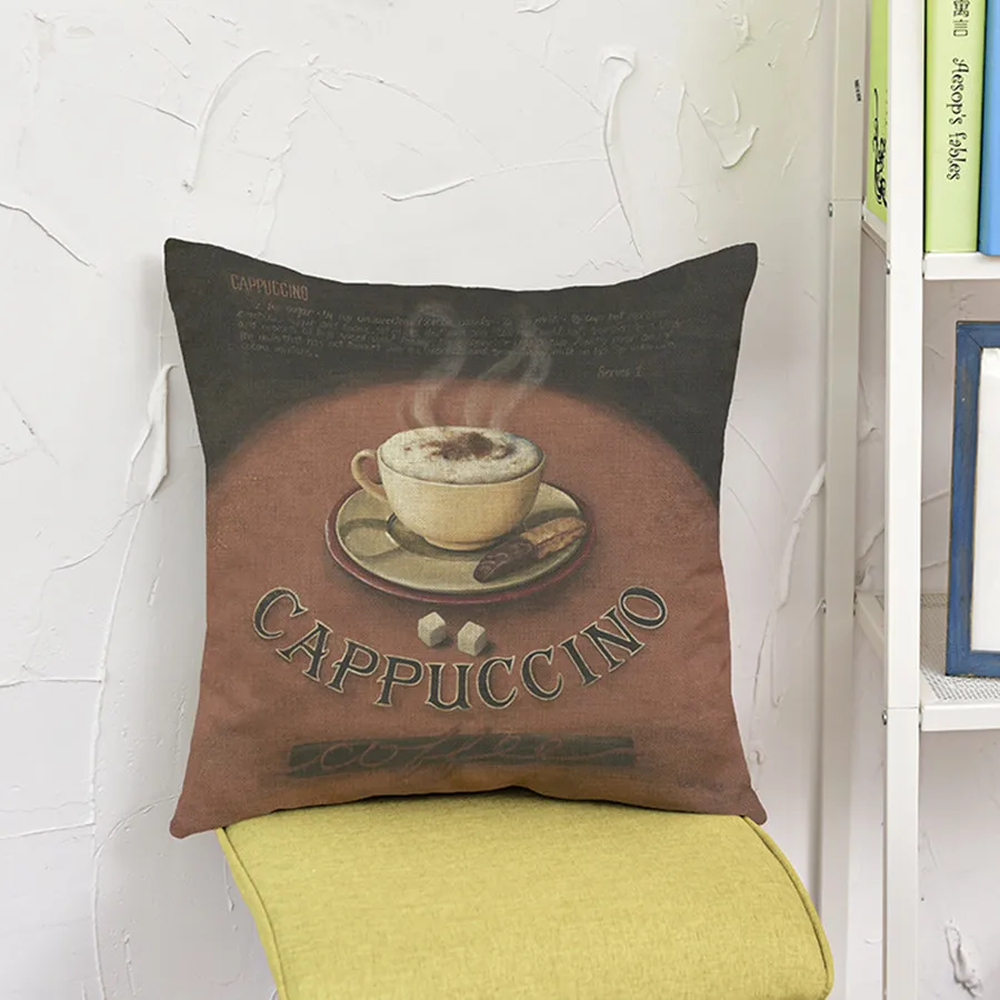 Скандинавский Ретро стиль кофейня постер дизайн диван подушка буквы кофейная