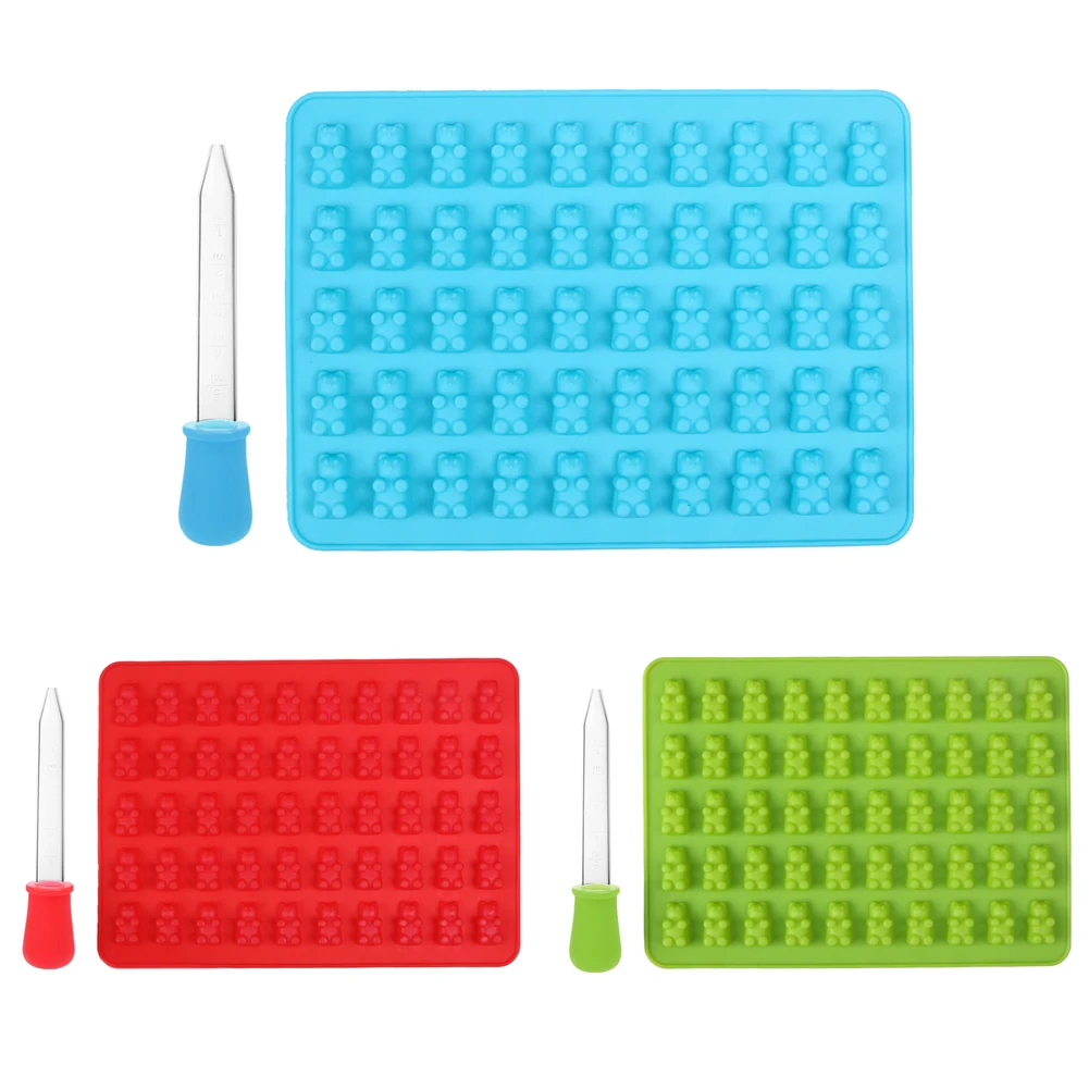 50 полости жевательные мишки жесткая силиконовая форма для конфет мыла льда