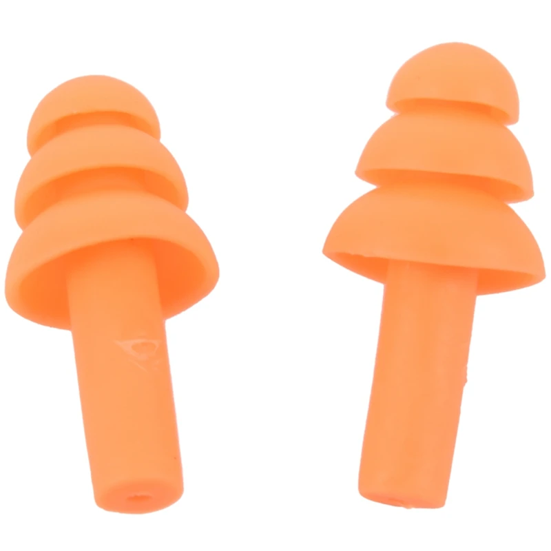 Orange Мягкие беруши 2 x защитные силиконовые плавающие затычки ушные для плавания оранжевый с Чехол беруши Дайвинг водные виды спорта плавание ming аксессуары - Цвет: Orange