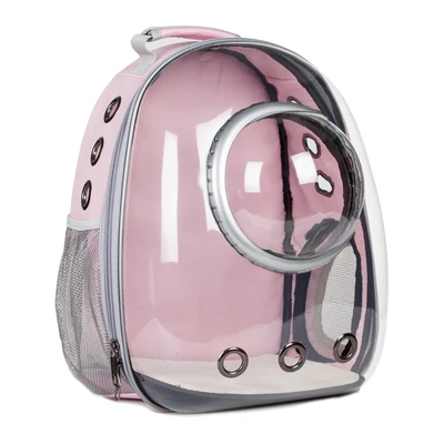 Pink(Silver Ring) Высокое качество космонавт космическая капсула дышащий Автомобиль Велосипед окно пузырь кошка собака Дорожная сумка для переноски прозрачный рюкзак для переноски домашних животных - Цвет: Pink(Silver Ring)