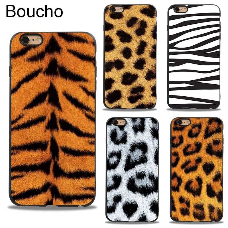 Boucho For iPhone 5 5s SE XS MAX XR X Phone Cases Leopard Print Tiger Pattern Soft Silicone Cover 6 6s 7 8 plus Case |
