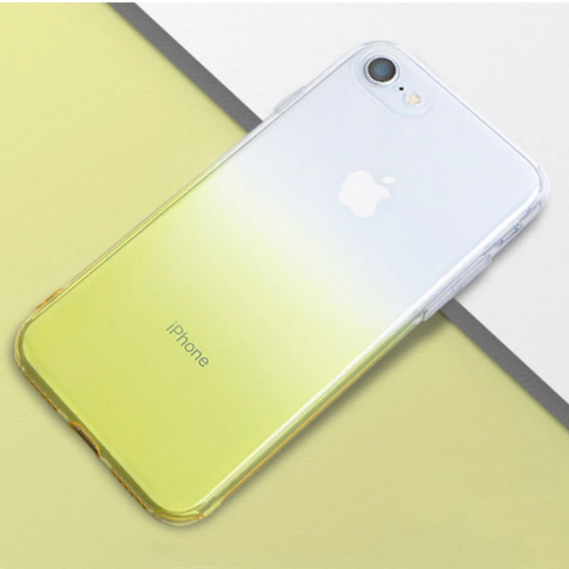 Transparent Cases For iPhone 7 Phone Gradient Color 8 8Plus 7PLUS 6 6S 5 5s Case Clear Shockproof Soft TPU Protect Back Cove |
