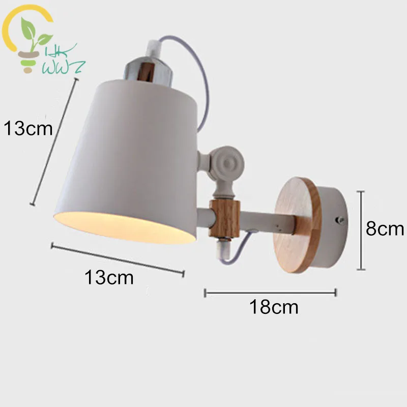 

Nordic White Black Led Wall Lamp For Living Room E27 Bedroom Wall Lights Metal Wood Wall Sconce LED Bedside Lights Home Lighting