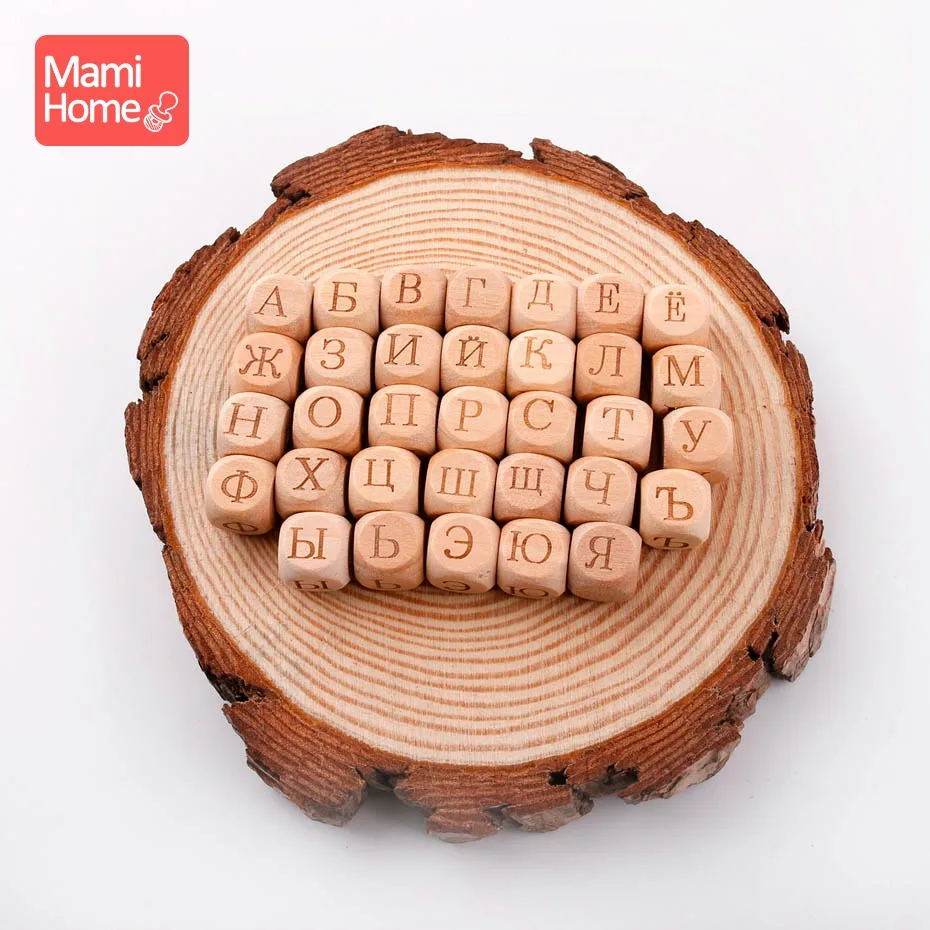 35-Choose Mamihome 10 шт. бусы с русским алфавитом, деревянные игрушки для прорезывания зубов, набор для самостоятельного изготовления, модные аксессуары с русскими деревянными буквами - Цвет: 35-Choose