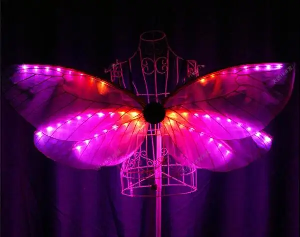 

Emitting performance props insects golden wings stage LED full-color LED dance costumes