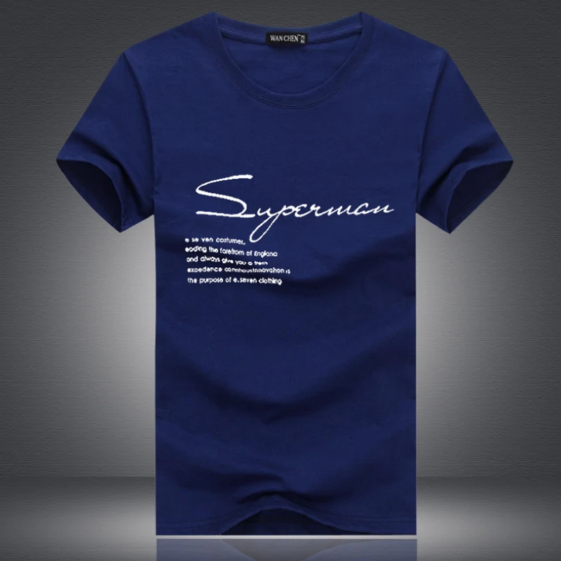 Мужская футболка с круглым вырезом летняя из чистого хлопка короткими рукавами в