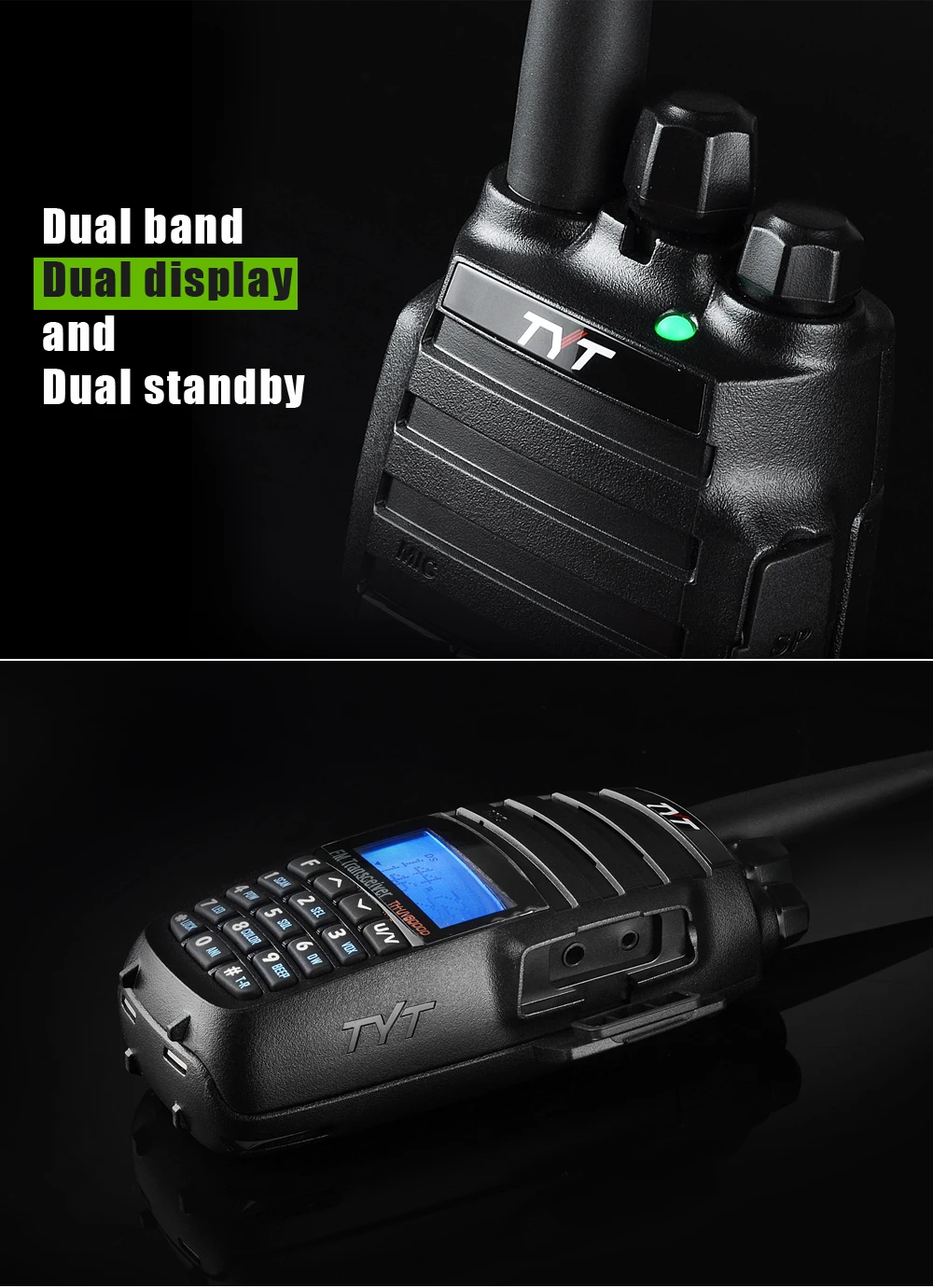 2 шт. TYT TH-UV8000D рация 10 км Двухдиапазонная VHF UHF 10 Вт Радио 10 км 3600 мАч функция перекрестного ретранслятора TH UV800D 8000E