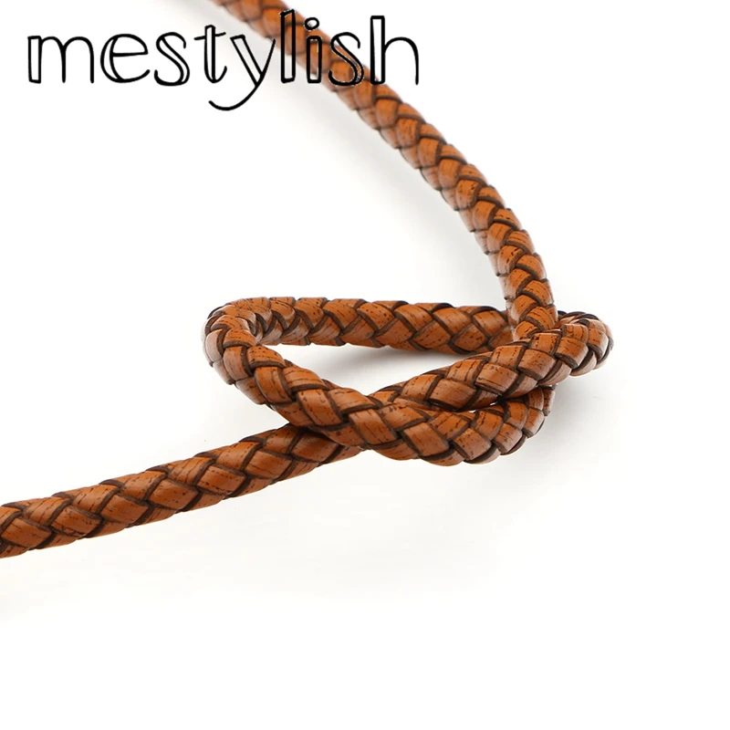 Mestylish 6 мм из натуральной кожи в стиле ретро шнур Круглый Веревка Fit Кожаные браслеты и DIY ювелирные изделия ручной работы, аксессуары