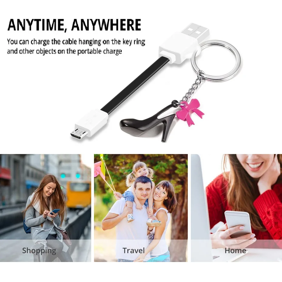 FONKEN Micro USB кабель 10 см карманные телефонные кабели Запасные запасные аккумуляторы для путешествий Быстрая зарядка шнур 2.4A брелок лапша Android кабель для передачи данных