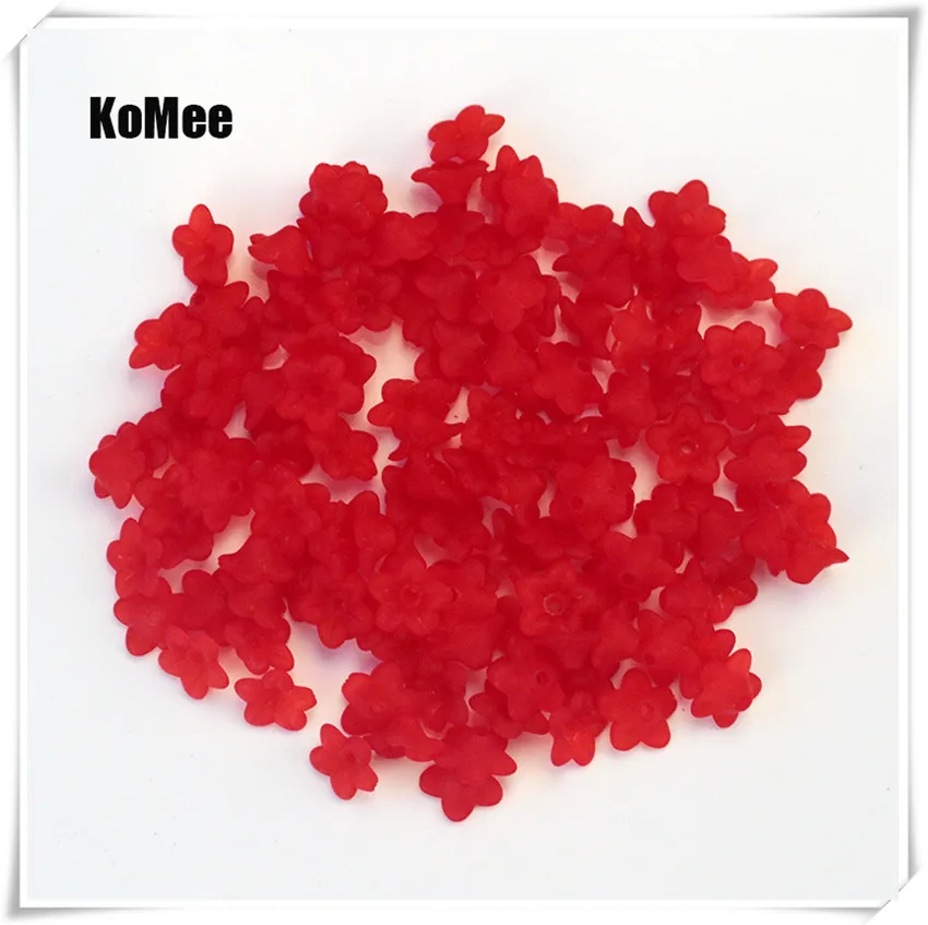 1000 шт. Матовые акриловые бусины в виде цветка Красной лилии 10 х4 мм|bead mouse|beads for your