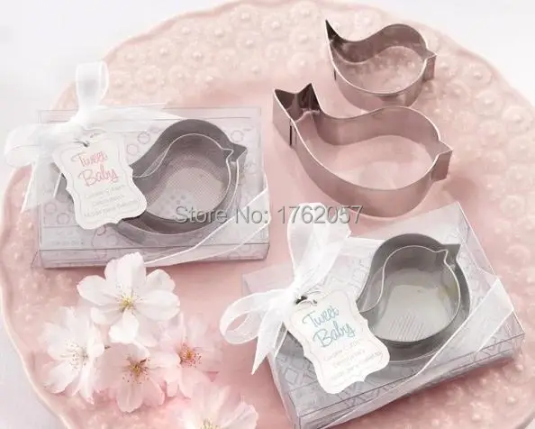 

Stainless Steel Lovely Mother & Baby Bird Cake and Cookie Cutter Mold Wedding Favor 40pcs=20boxes