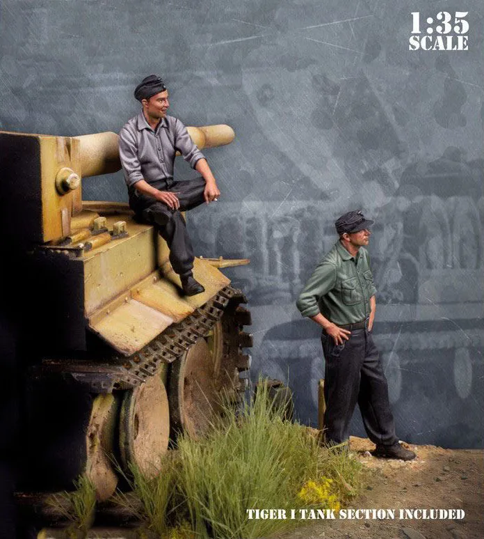 1/35 древний человек Сиди(2 фигурки и база танка) модельная фигурка из смолы наборы миниатюрный gk Unassembly Неокрашенный