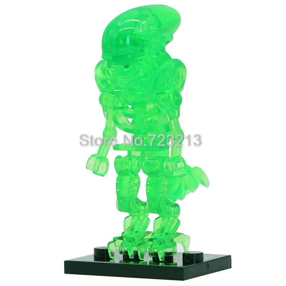 Одиночная Продажа фильм Alien рисунок прозрачный синий зеленый набор инопланетян