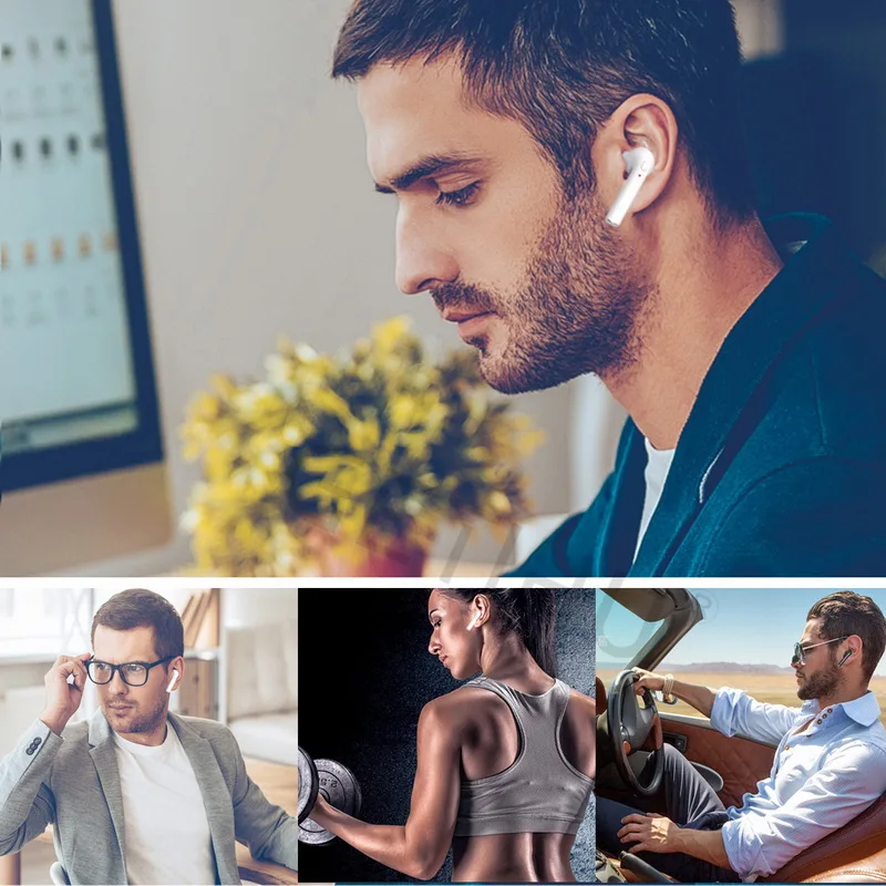Мини Близнецы Bluetooth наушники стерео наушники беспроводные наушники спортивные вкладыши гарнитура для Apple iPhone X 6s Pods наушники