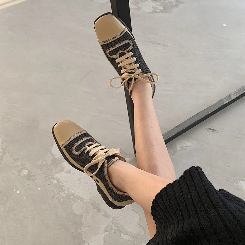 Cakucool New Women Lace Up canvas low cut skate shoes Autumn Sneakers Casual Ladies board | Обувь