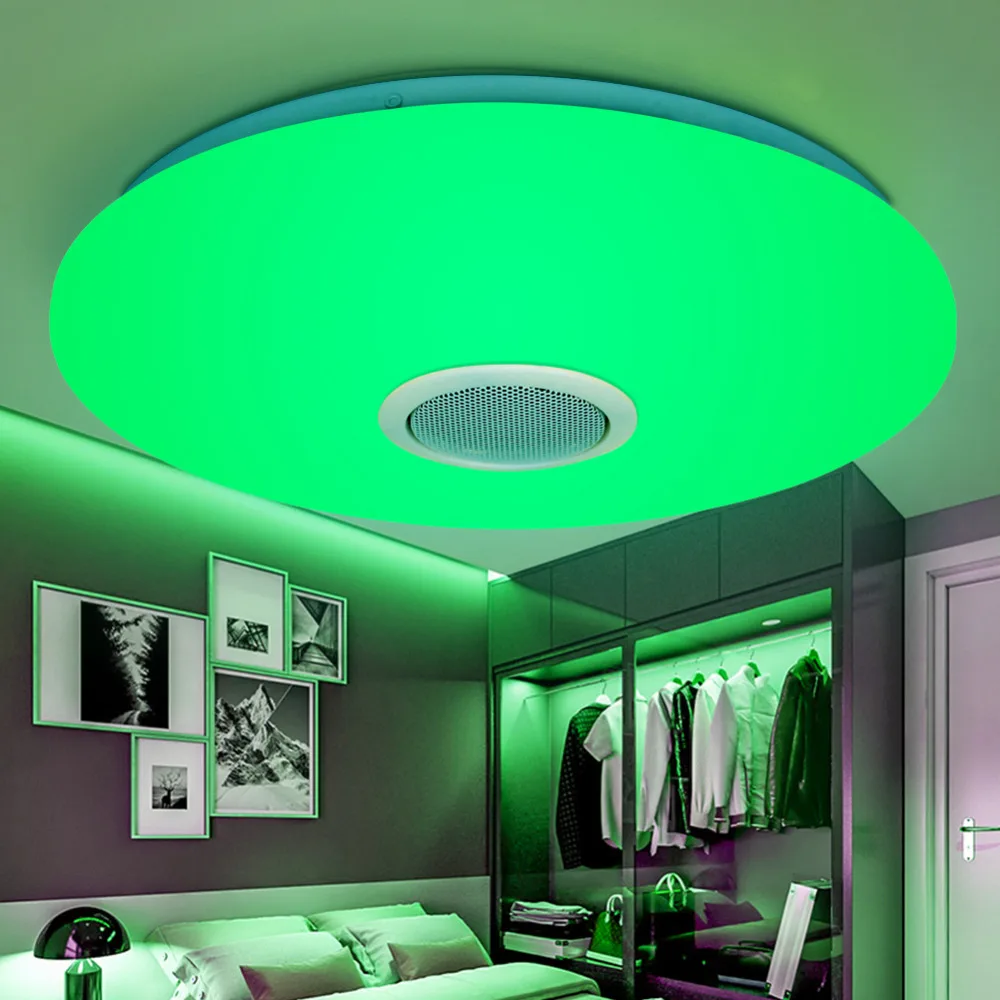 WEEVA Modern RGB Ceiling Light LED Lamp Panel Round Hall Surface Mount Flush Remote Control Living Room Bedroom Lighting Fixture | Лампы и