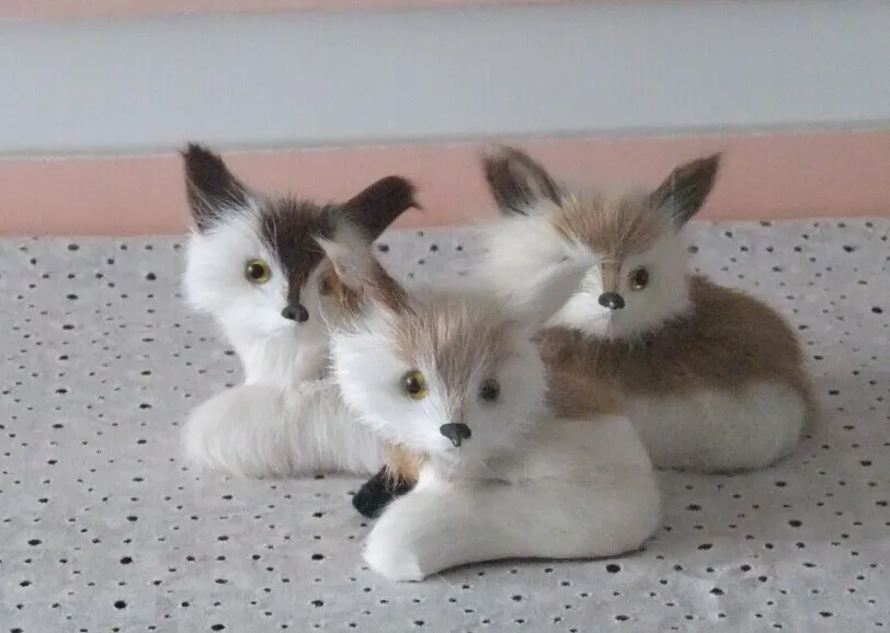 Искусственная лиса украшение дикие животные куклы маленькая маленький