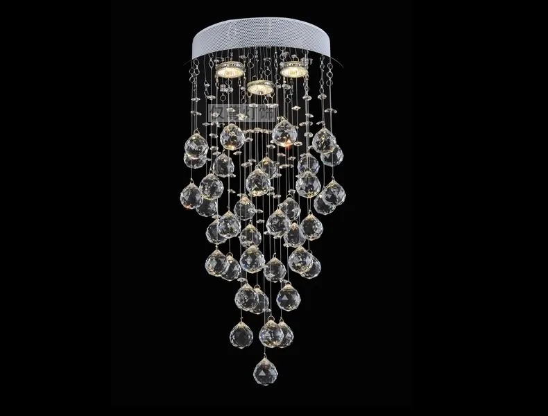

Free Shipping Modern Drop Rain Design Modern Crystal Chandelier Lighting Dia30*h60cm Led Lamps Lustres De Cristal For Bedroom