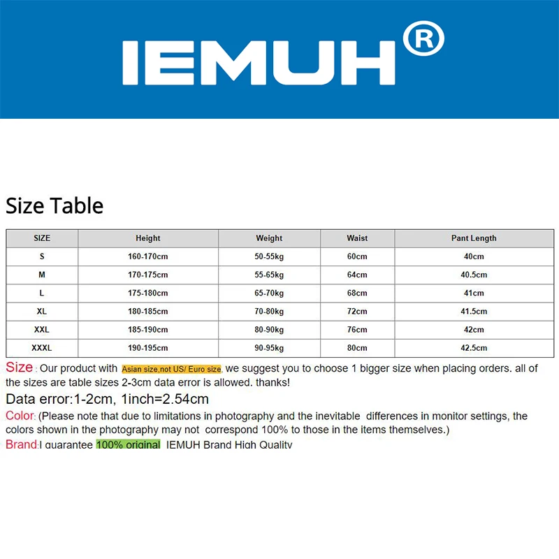 Мужские Компрессионные шорты IEMUH повседневные из полиэстера для фитнеса