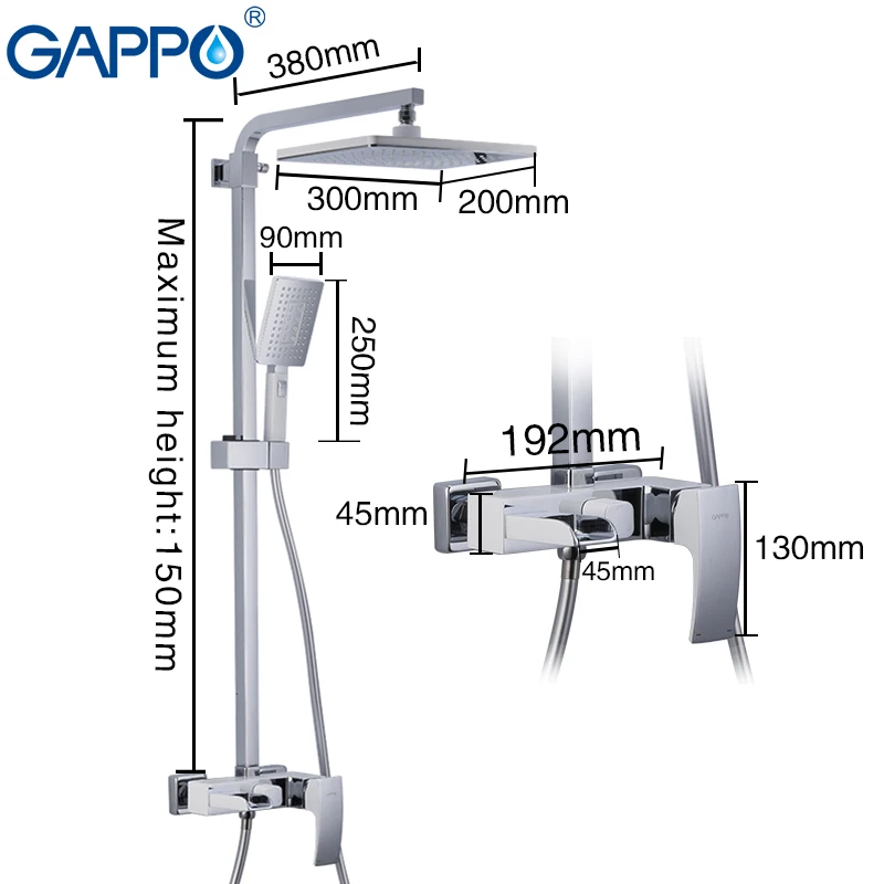 gappo shower system bathroom massage showers wall mounted shower heads chrome polished rainfall bath mixer rain shower sets free global shipping