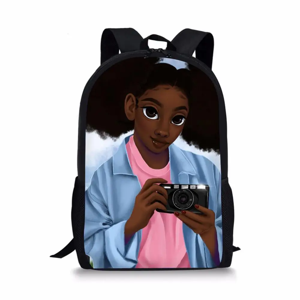 YQ3573C THIKIN Back To School черный искусства АФРИКАНСКАЯ ДЕВУШКА культуры школьные сумки для детей 3 шт./компл. школьный рюкзак школы детская книга Сумка Softback - Цвет: YQ3573C