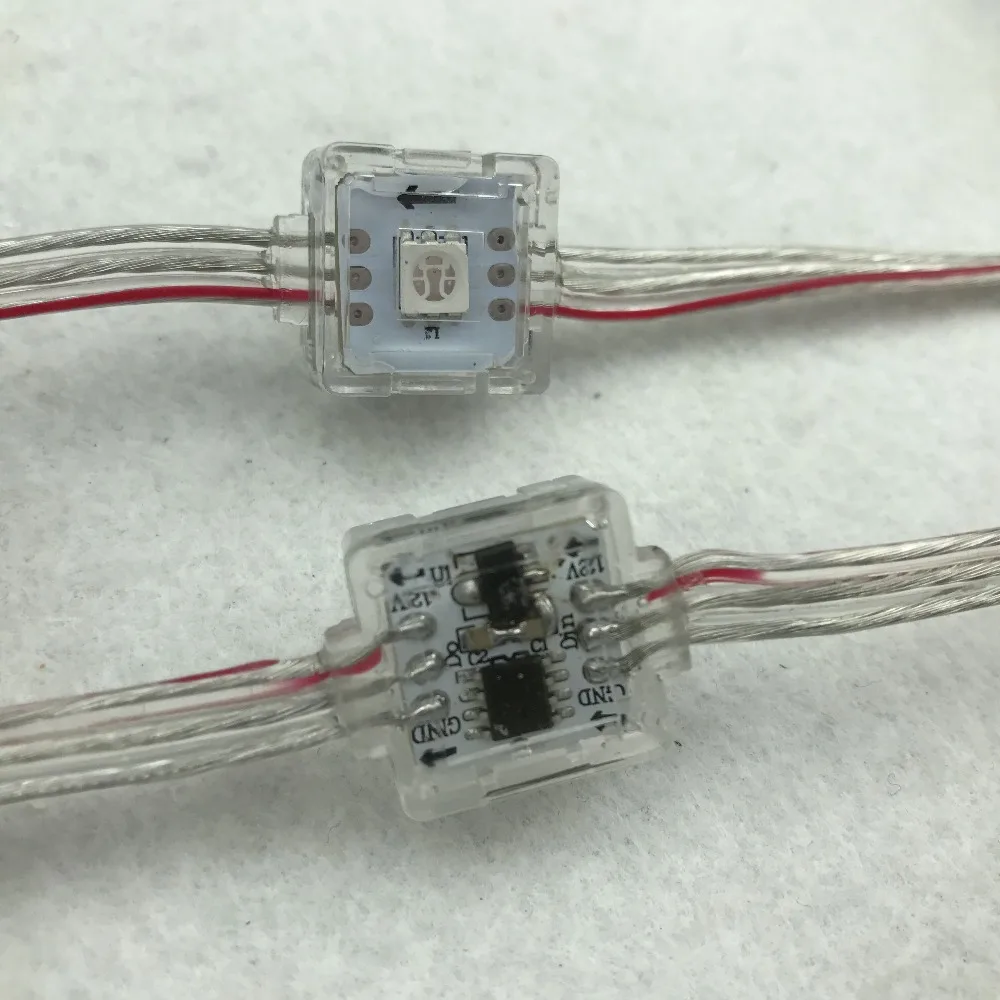 Пиксельный узел WS2811 led 5050 SMD 12 В постоянного тока 50 шт. струны прозрачный провод