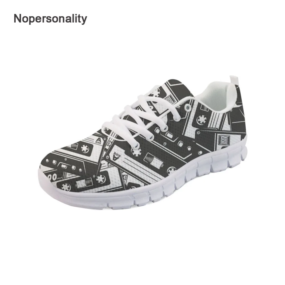 Nopersonality Vintage Cassette Tape Print Women Sneakers Breathable Female Ladies Spring Autumn Flats Mesh Shoes Plus | Обувь