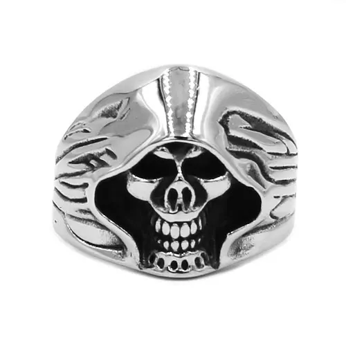 Мужское кольцо с черепом из нержавеющей стали в виде черепа мрачного Жнеца SWR0698 |