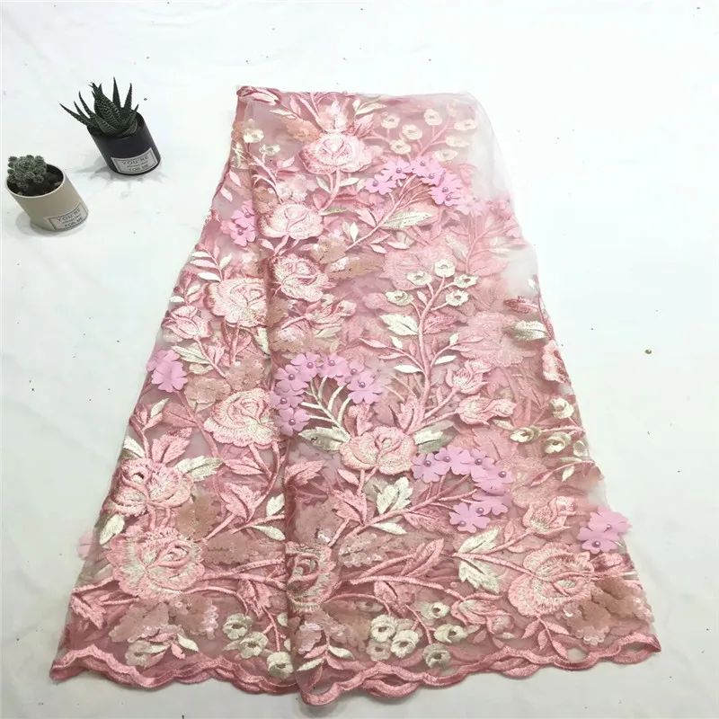 Cassiel New Style Nigerian 3D Lace Fabrics 2018 High Quality Tulle African Laces Fabric Wedding French Material | Дом и сад